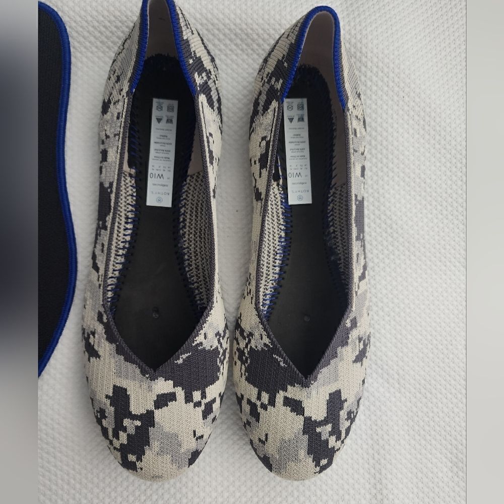 ROTHY'S Round Toe Ash Gray Camo Flats Shoe Size 10 - Picture 8 of 8